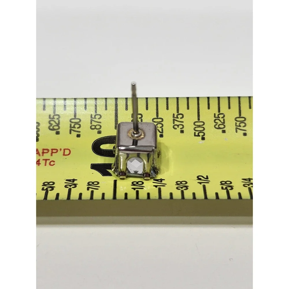 Silver Princess Cut‎ 2 CTW Stud Earrings